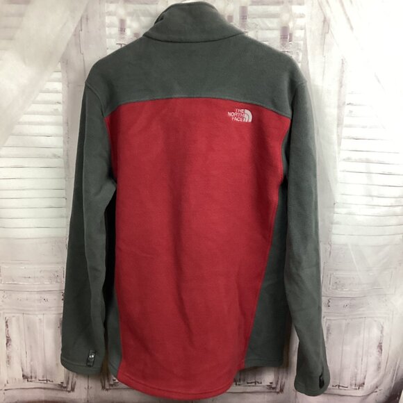 The North Face Fleece Zip Up Red Gray M - Picture 5 of 8